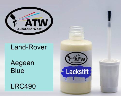 Land-Rover, Aegean Blue, LRC490: 20ml Lackstift, von ATW Autoteile West.